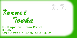 kornel tomka business card