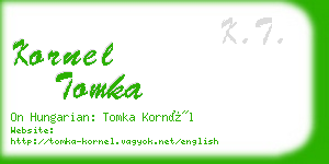 kornel tomka business card